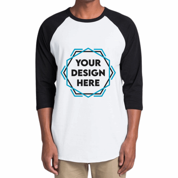 Raglan 3/4 Sleeve Cotton T-Shirt