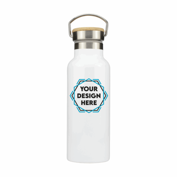 Stainless Steel Bottle with Bamboo Lid - 500ml