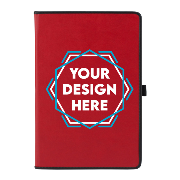 Leather Effect A5 Slim Notebook with Black Border